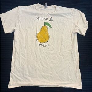 Cream T-Shirt with Pear Graphic